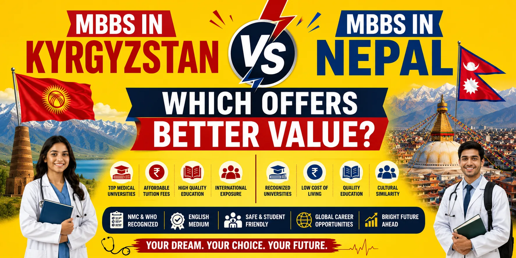 MBBS in Kyrgyzstan vs MBBS in Nepal: Which Offers Better Value for Indian Students?